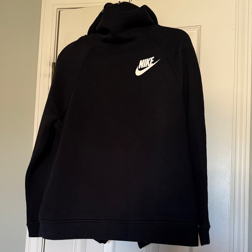 Nike Wonan’s Black cowl neck Sweatshirt with White Logo